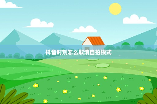 抖音时刻怎么取消自拍模式