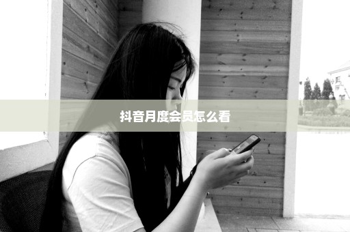 抖音月度会员怎么看