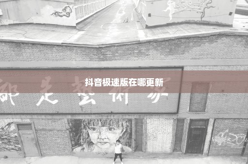 抖音极速版在哪更新