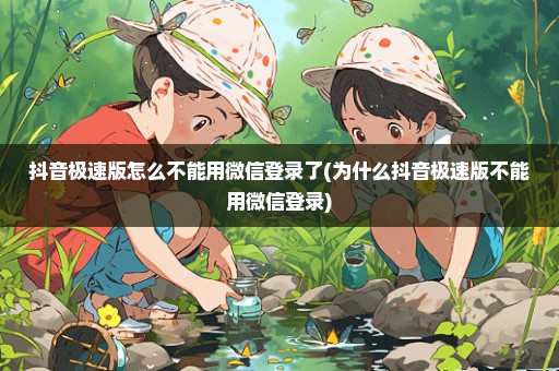 抖音极速版怎么不能用微信登录了(为什么抖音极速版不能用微信登录)