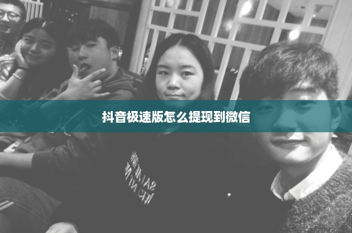 抖音极速版怎么提现到微信