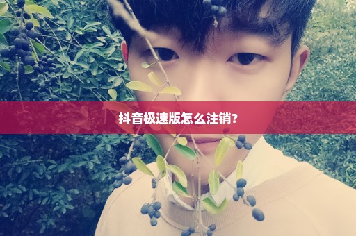 抖音极速版怎么注销？