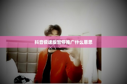 抖音极速版暂停推广什么意思