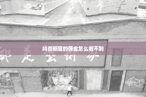 抖音橱窗的佣金怎么看不到