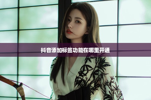 抖音添加标签功能在哪里开通