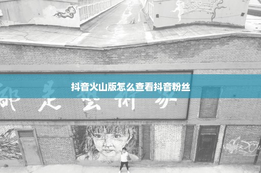 抖音火山版怎么查看抖音粉丝