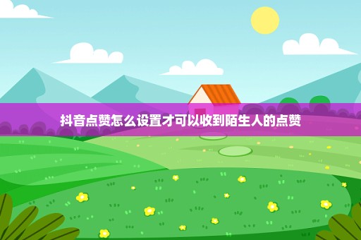 抖音点赞怎么设置才可以收到陌生人的点赞