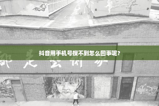 抖音用手机号搜不到怎么回事呢？