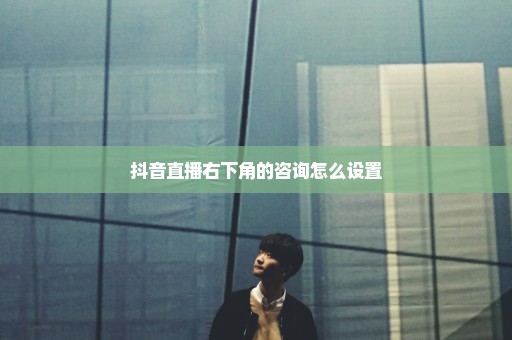 抖音直播右下角的咨询怎么设置