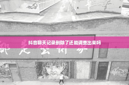 抖音聊天记录删除了还能调查出来吗