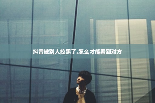 抖音被别人拉黑了,怎么才能看到对方