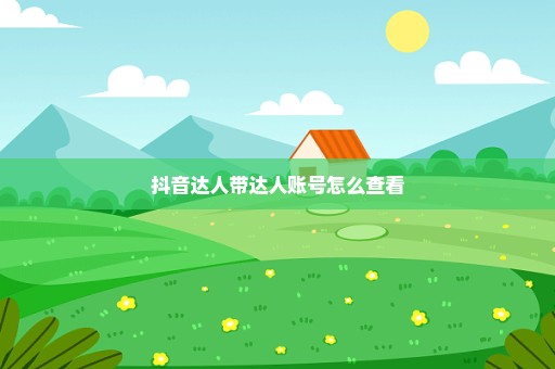 抖音达人带达人账号怎么查看