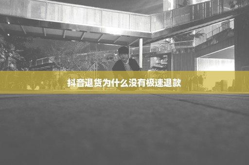 抖音退货为什么没有极速退款