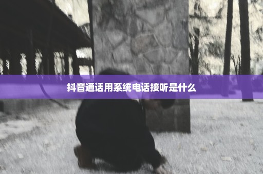 抖音通话用系统电话接听是什么