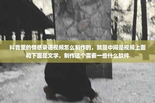 抖音里的情感录语视频怎么制作的，就是中间是视频上面和下面是文字，制作这个需要一些什么软件