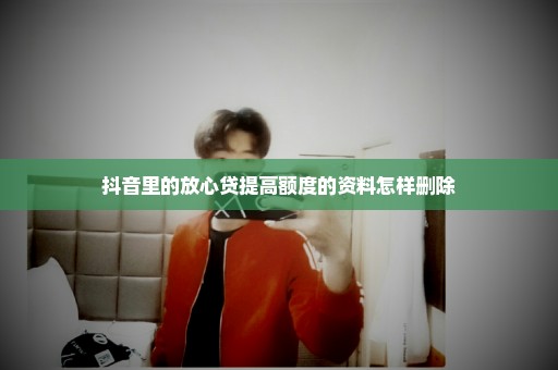 抖音里的放心贷提高额度的资料怎样删除