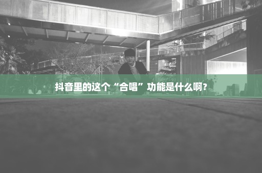 抖音里的这个“合唱”功能是什么啊？