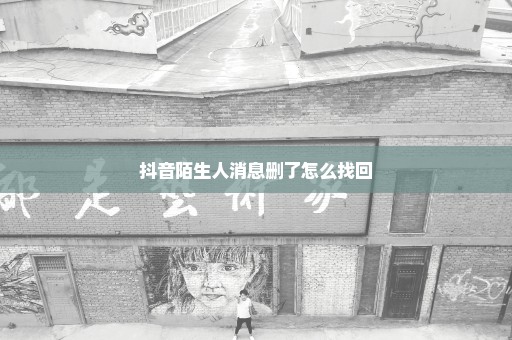 抖音陌生人消息删了怎么找回