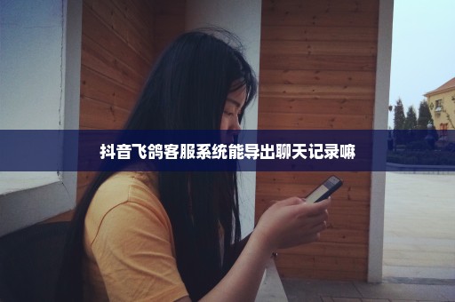 抖音飞鸽客服系统能导出聊天记录嘛