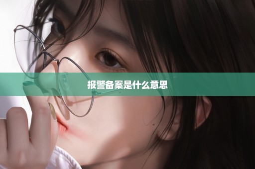 报警备案是什么意思