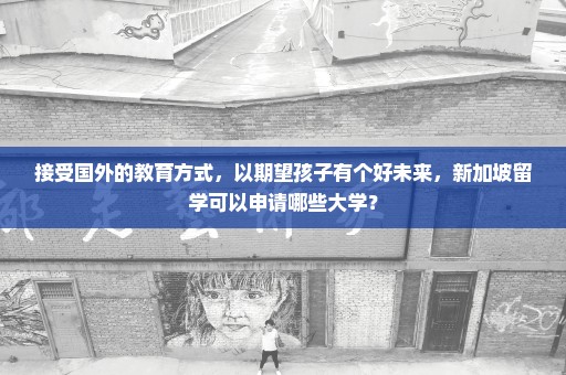 接受国外的教育方式，以期望孩子有个好未来，新加坡留学可以申请哪些大学？