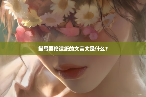 描写蔡伦造纸的文言文是什么？