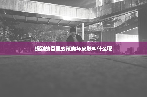 提到的百里玄策赛年皮肤叫什么呢