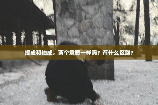 提成和抽成，两个意思一样吗？有什么区别？