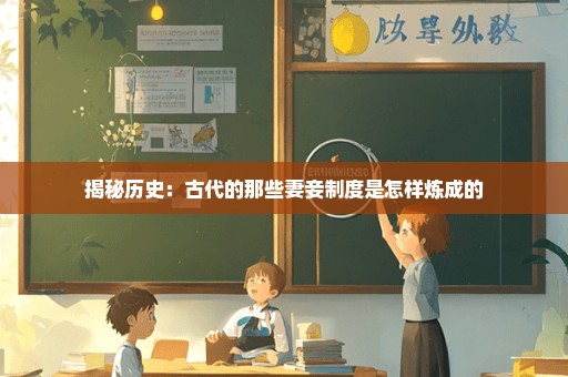 揭秘历史：古代的那些妻妾制度是怎样炼成的