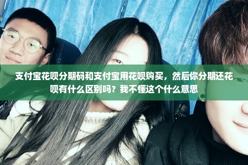 支付宝花呗分期码和支付宝用花呗购买，然后你分期还花呗有什么区别吗？我不懂这个什么意思