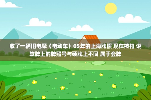 收了一辆旧电摩（电动车）05年的上海牌照 现在被扣 说软牌上的牌照号与硬牌上不同 属于套牌