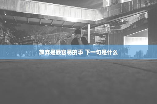 放弃是最容易的事 下一句是什么