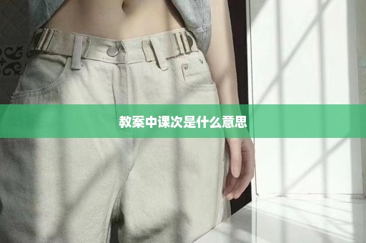 教案中课次是什么意思
