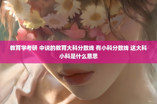 教育学考研 中说的教育大科分数线 有小科分数线 这大科小科是什么意思