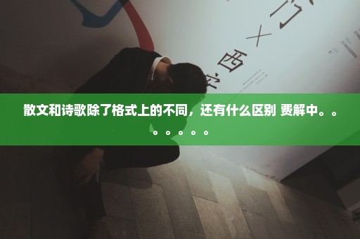 散文和诗歌除了格式上的不同，还有什么区别 费解中。。。。。。。