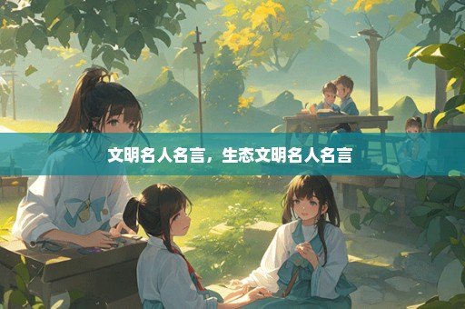 文明名人名言，生态文明名人名言 