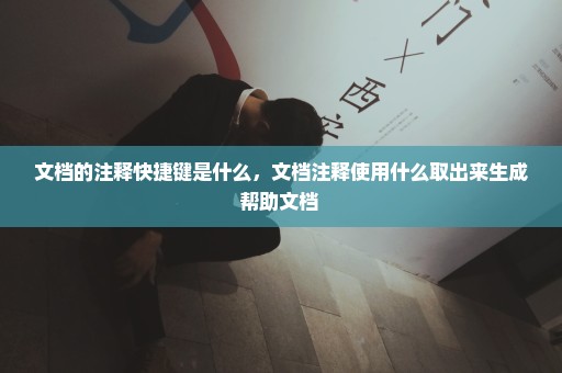 文档的注释快捷键是什么，文档注释使用什么取出来生成帮助文档 