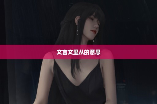 文言文里从的意思
