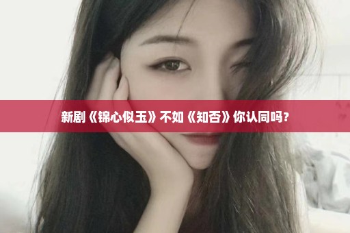 新剧《锦心似玉》不如《知否》你认同吗？