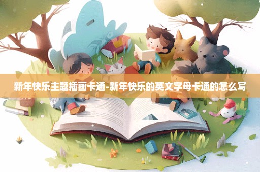 新年快乐主题插画卡通-新年快乐的英文字母卡通的怎么写