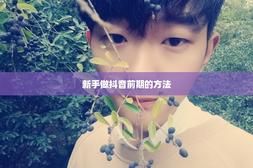 新手做抖音前期的方法