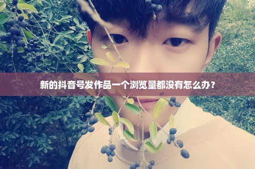 新的抖音号发作品一个浏览量都没有怎么办？