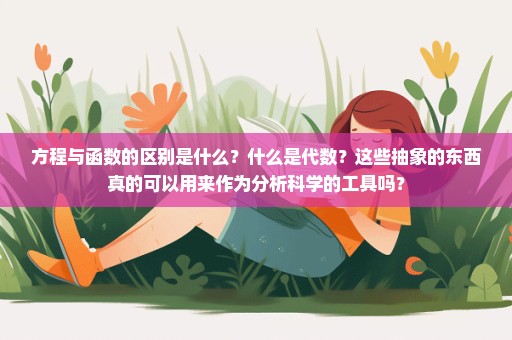 方程与函数的区别是什么？什么是代数？这些抽象的东西真的可以用来作为分析科学的工具吗？