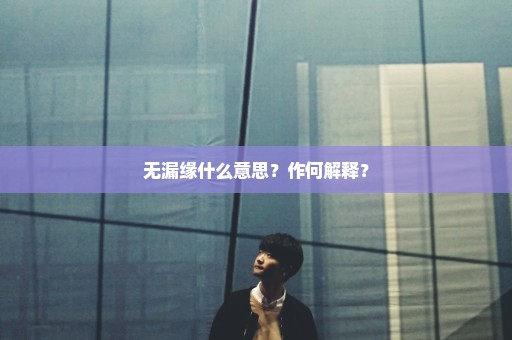无漏缘什么意思？作何解释？