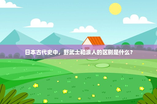 日本古代史中，野武士和浪人的区别是什么？
