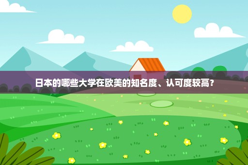 日本的哪些大学在欧美的知名度、认可度较高？
