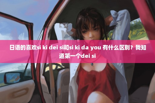 日语的喜欢si ki dei si和si ki da you 有什么区别？我知道第一个dei si