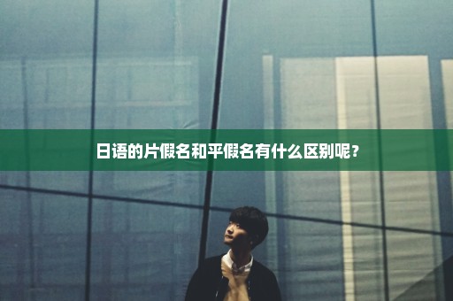 日语的片假名和平假名有什么区别呢？