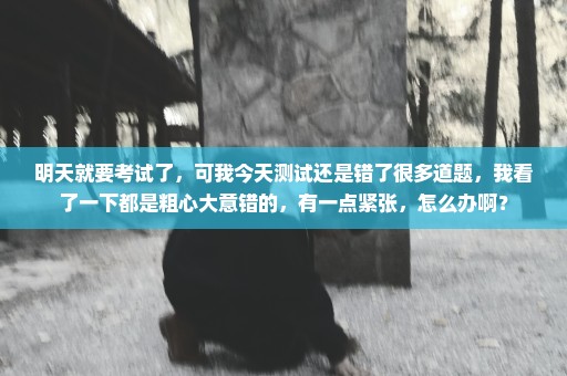 明天就要考试了，可我今天测试还是错了很多道题，我看了一下都是粗心大意错的，有一点紧张，怎么办啊？