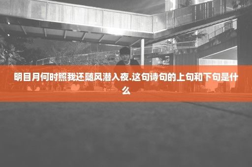 明目月何时照我还随风潜入夜.这句诗句的上句和下句是什么